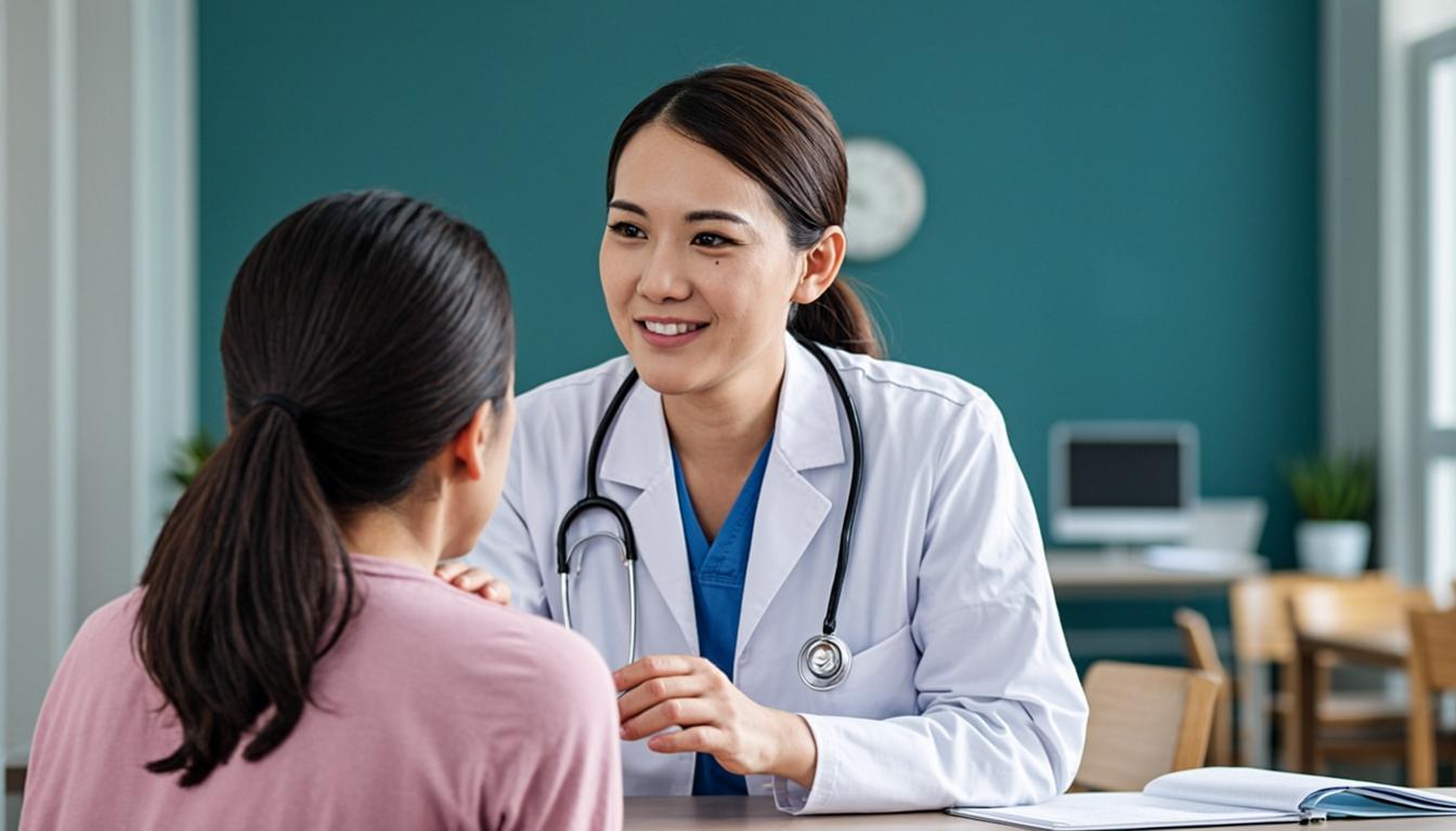 Doctor consulting with a woman patient at Chroneva